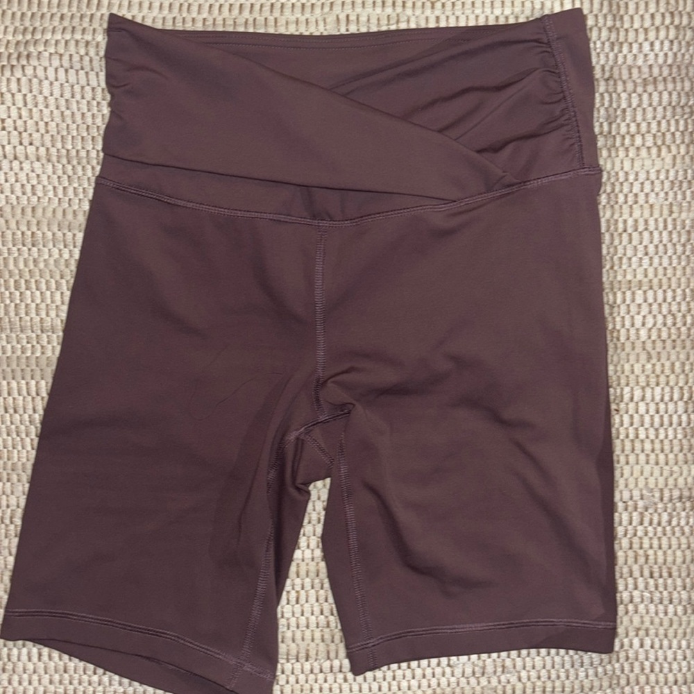 Purple High Waisted Biker Shorts (Large)